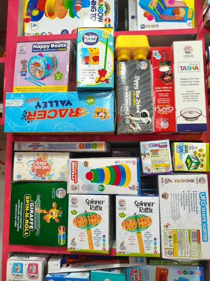 Baby and pre-school toys including rattles and musical sets