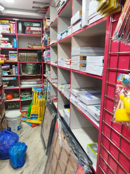 Stationary aisle stocked with notebooks, pens and files